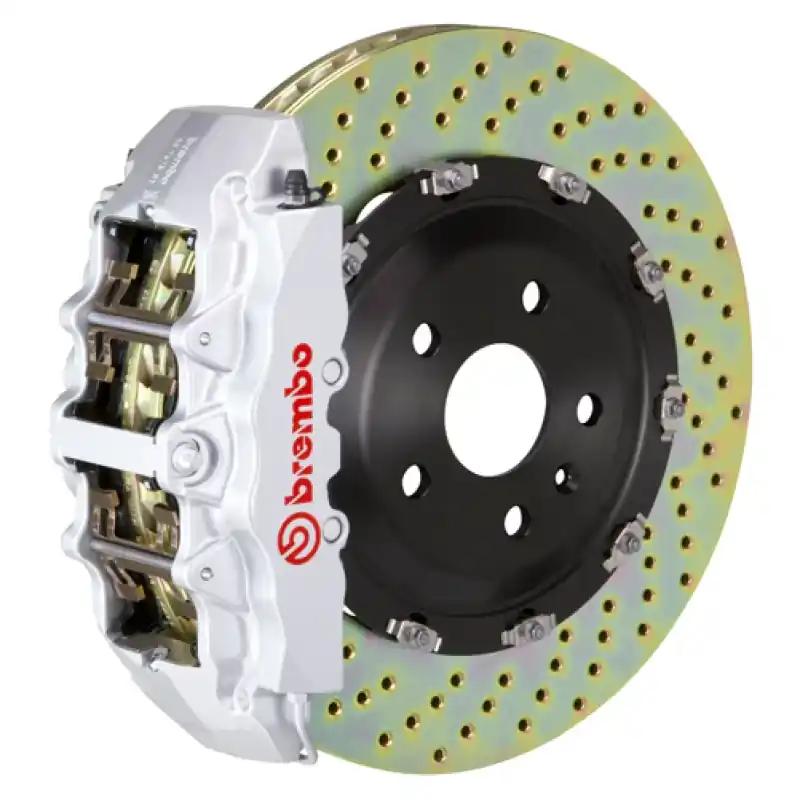 Brembo 00-06 Suburban/Yukon XL Fr GT BBK 6Pis Cast 2pc 380x34 2pc Rotor Drilled-Silver Discount
