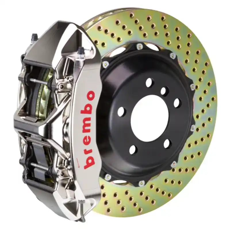 Brembo 94-04 Mustang (SN95) Front GTR BBK 6 Piston Billet355x32 2pc Rotor Drilled- Nickel Plated Fan Favorite