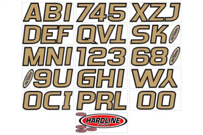 Buy Direct Hardline Boat Lettering Registration Kit 3 in. - 700 Brown/Black