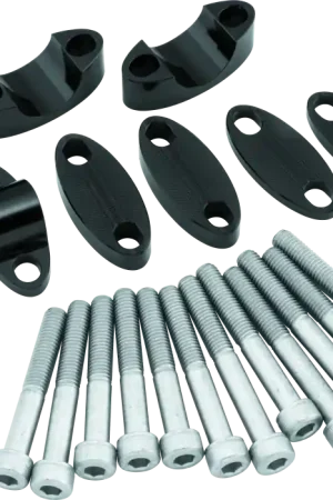 BikeMaster Aluminum Handlebar Risers 1-1/8in - Black Instant Buy