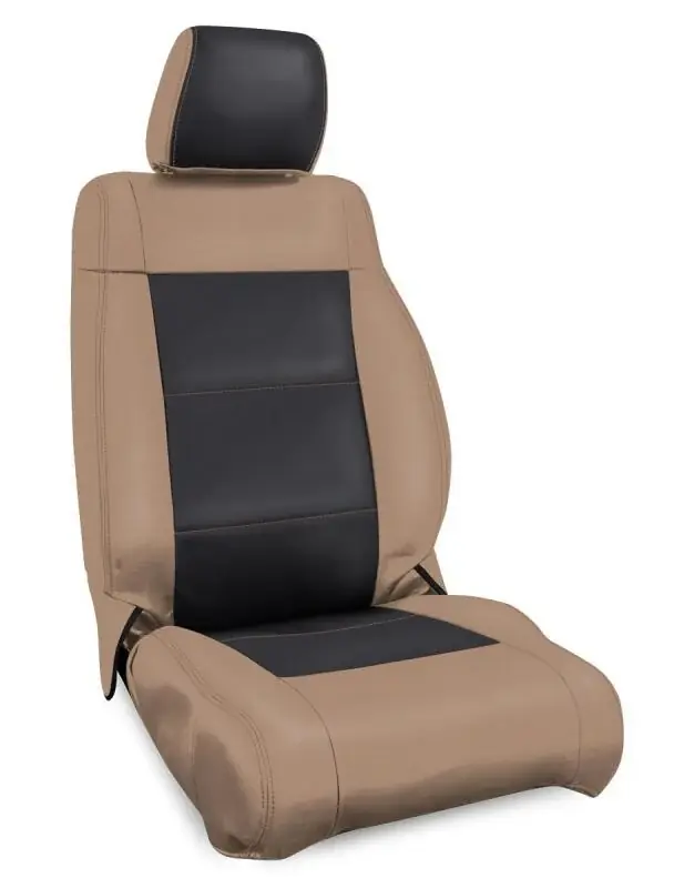Trusted Brand PRP 07-10 Jeep Wrangler JK Front Seat Covers/2 door or 4 door (Pair) - Black/Tan