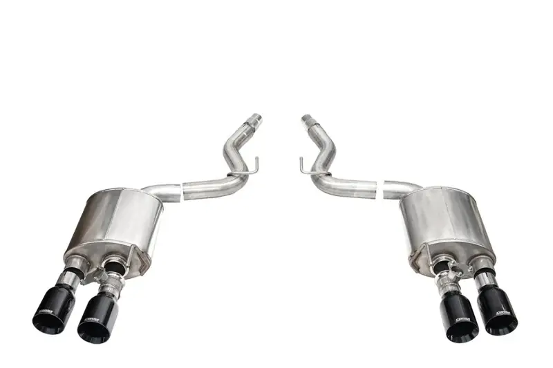 Holiday Sale Corsa 24+ Ford Mustang Dark Horse 5.0L 3in Dual Rear Axle-Back w/Twin 4.5in Black PVD Straight Tip