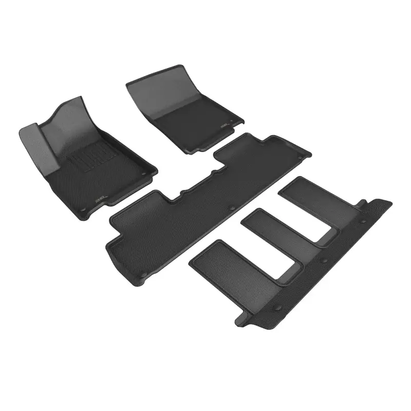 Trending 3D MAXpider 22-24 RIVIAN R1S Kagu Black Floor Mat - Row 1/2/3