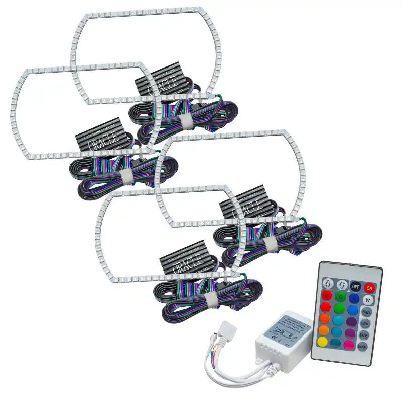 Instant Buy Oracle Chevy Silverado 07-13 Halo Kit Square Style - ColorSHIFT w/ Simple Controller