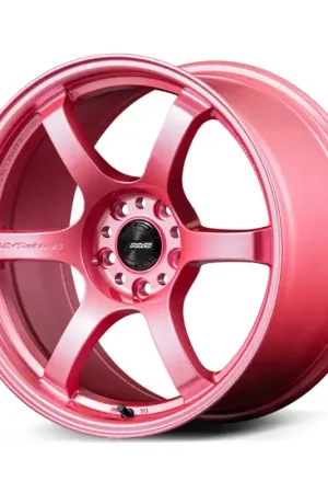 Clearance Gram Lights 57DR 18x8.5 +37 5x114.3 Sakura Pink Wheel (w/ Center Cap & No. 21 BK Air Valve)