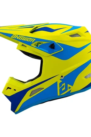 Super Sale Answer 26 AR1 Mototown Helmet Matte Hyper Acid/Cyan/Dark Blue - Small