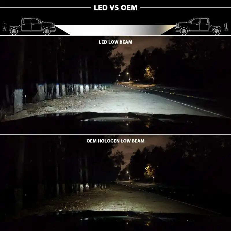 ANZO 2009-2018 Dodge Ram 1500 Led Projector Plank Style Switchback H.L Halo Chrome Amber (OE Style) No Minimum Order