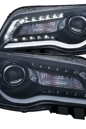 While Supplies Last ANZO 2011-2014 Chrysler 300 Projector Headlights w/ Plank Style Design Black