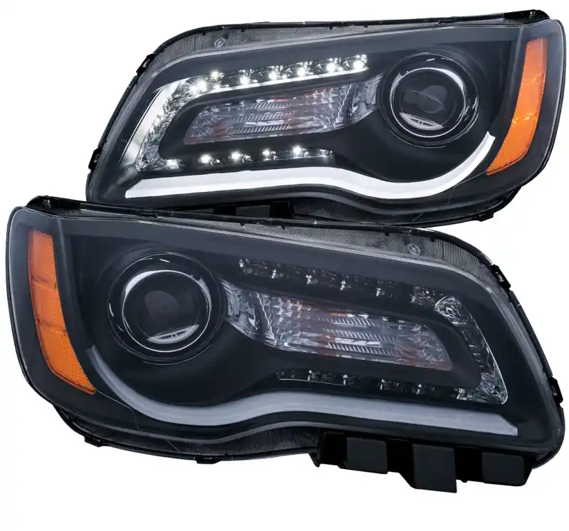 While Supplies Last ANZO 2011-2014 Chrysler 300 Projector Headlights w/ Plank Style Design Black