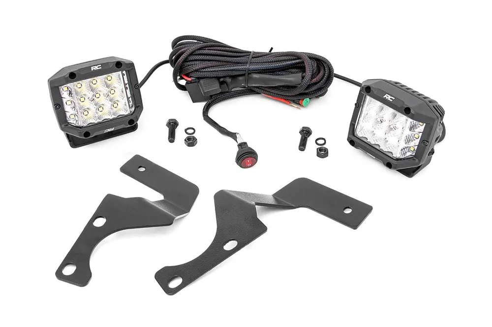 Rough Country LED Light Kit, Ditch Mount, Chrome, 3 in., Pair, Wide for Toyota 4Runner 14-18 - 70793 Buy Today