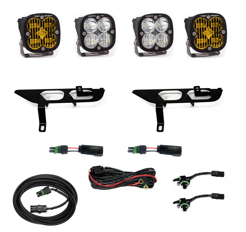 Must Have Baja Designs Squadron SAE/Sport Fog Pocket Light Kit, Toggle Harness (Amber SAE): 21-23 F-150 (w/ DRL) - 447869