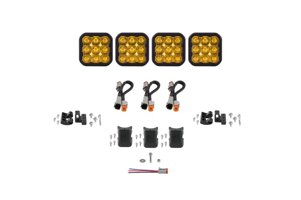 Fast Shipping Diode Dynamics SS5 Sport Universal CrossLink 4-Pod Lightbar Yellow Driving-DD7207