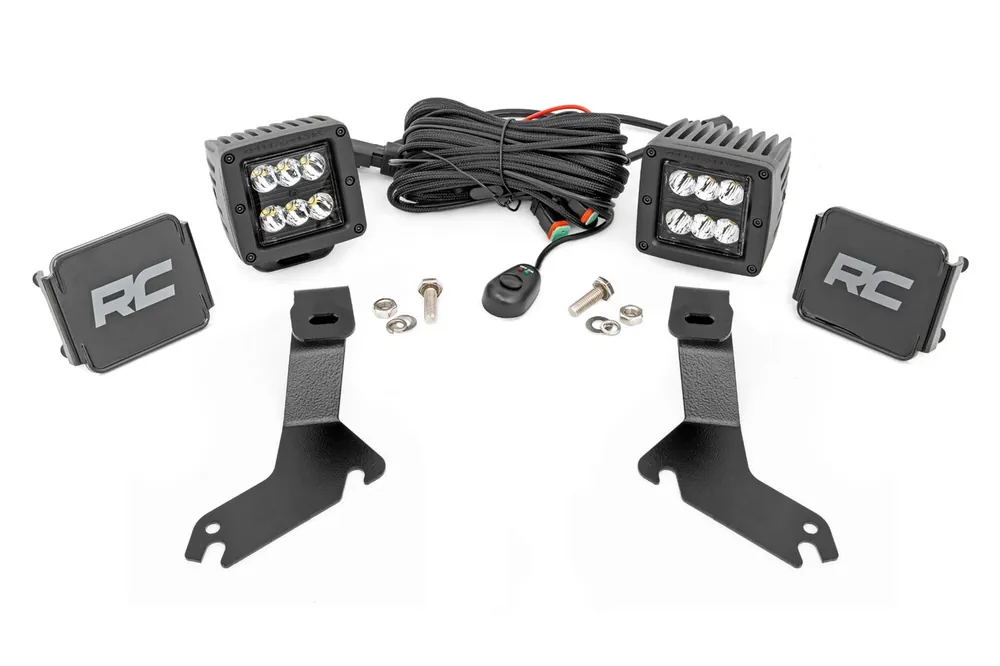 Affordable Rough Country LED Light Kit - Ditch Mount - 2 Inch Black Pair - Spot - Chevy Silverado 1500 (99-06) - 82282