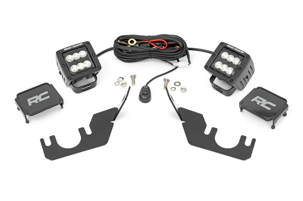 Get Yours Rough Country LED Light Kit - Rear Mount - 2 Inch Black Pair - Flood - Kawasaki Teryx 800/Teryx4 800 - 94007