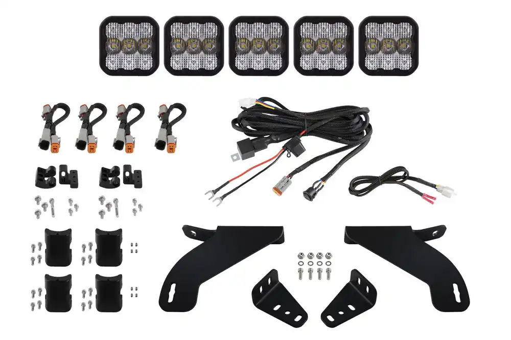 Markdown Diode Dynamics SS5 Grille CrossLink Lightbar Kit for 21-22 Ford F-150, Sport White Combo - DD7317