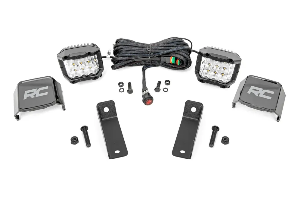 Affordable Rough Country LED Light Kit - Rear Mount - 2 Inch Chrome Pair - Wide Angle - Can-Am Maverick Sport - 97083