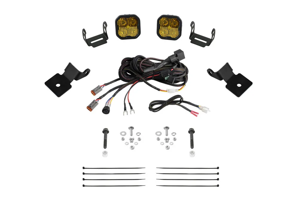 Bargain Diode Dynamics Stage Series SS3 A-Pillar Pod Kit for 14-18 Polaris RZR XP, Sport Yellow Combo - DD7847