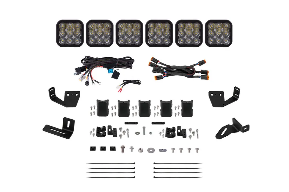Must Have Diode Dynamics SS5 6-Pod CrossLink Mounting Kit for Prinsu/Sherpa Roof Racks, Pro White Driving - DD7822