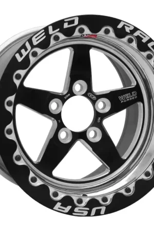 Best Seller Weld S71 15x10.33 / 5x4.75 BP / 7.5in. BS Black Wheel (Low Pad) - Black Single Beadlock MT