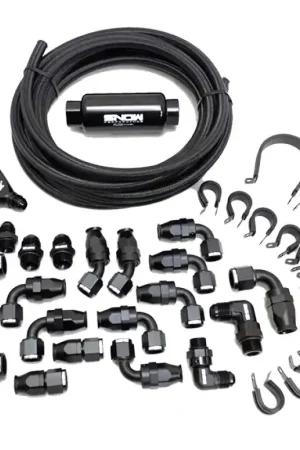 Snow Performance 10AN Braided Stainless Fuel Line Kit - Black Line Must Have