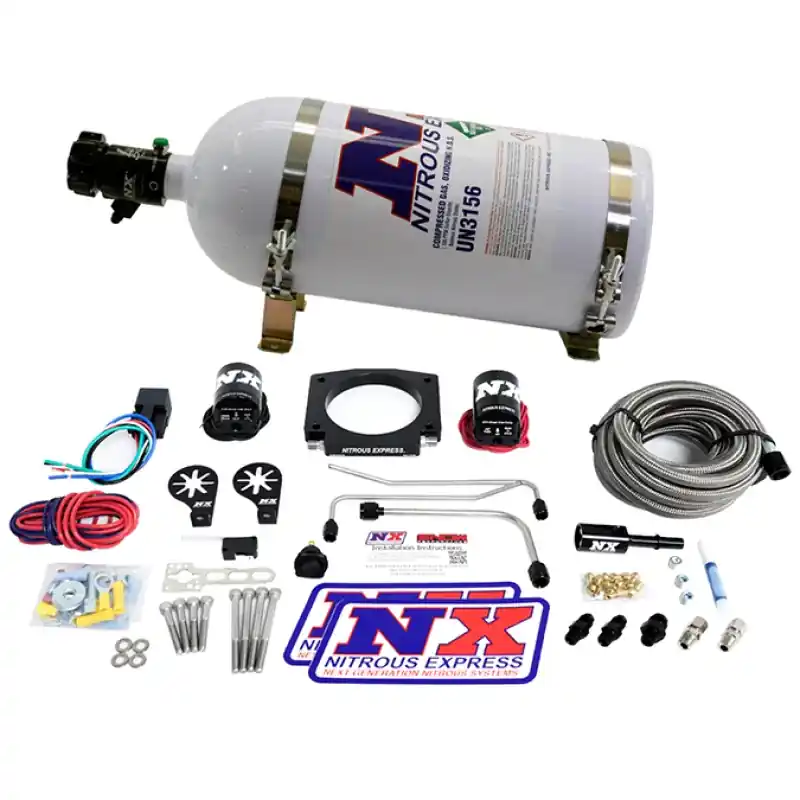 Mega Sale Nitrous Express LS Single Entry 90mm Plate Hardline System (50-400hp) w/10lb Bottle