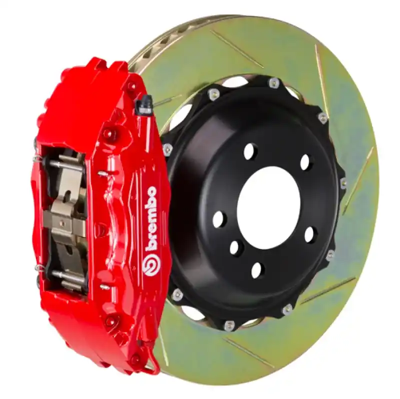 Save Now Brembo 03-06 G35 Sedan/03-08 350Z Front GT BBK 4 Piston Cast 2pc 355x32 2pc Rotor Slotted Type1-Red