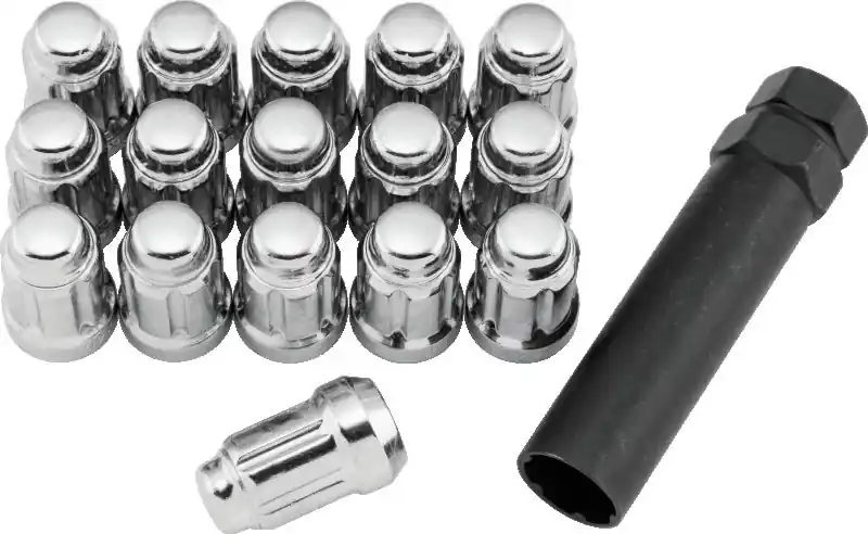 QuadBoss Spline Lug Nuts M12x1.25 65mm Chrome Secure Checkout
