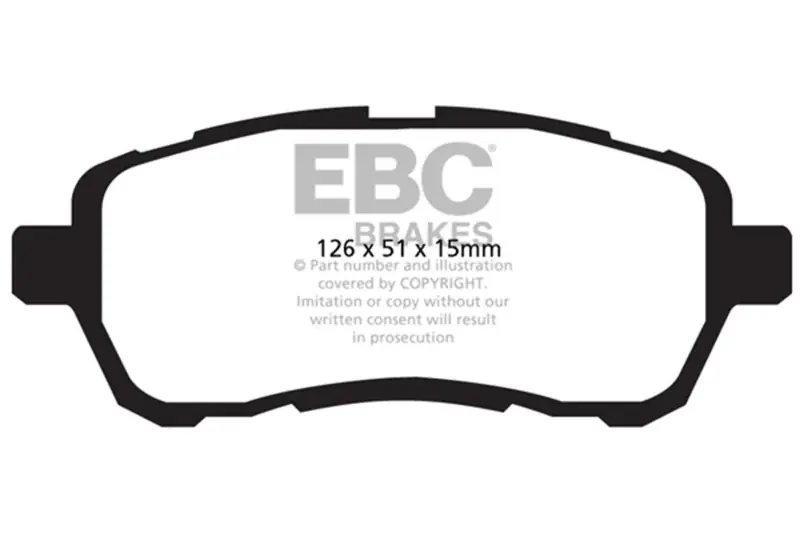 EBC 2010-2016 Mazda 2 1.5L Ultimax2 Front Brake Pads No Minimum Order