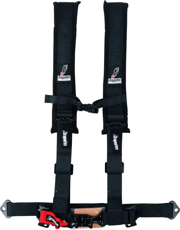 DragonFire Racing Harness- H-Style- 4-Point- 2in Buckle- Black Limited Time