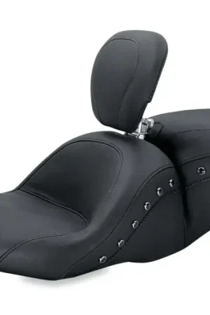 Mustang 08-21 Harley Electra Glide, Rd Glide, Rd King, Glide Lowdown 1PC Seat w/DBR Pearls - Black Hassle-Free Returns