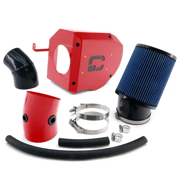 Closed Box Cold Air Intake with Oiled Filter; Red Low Price