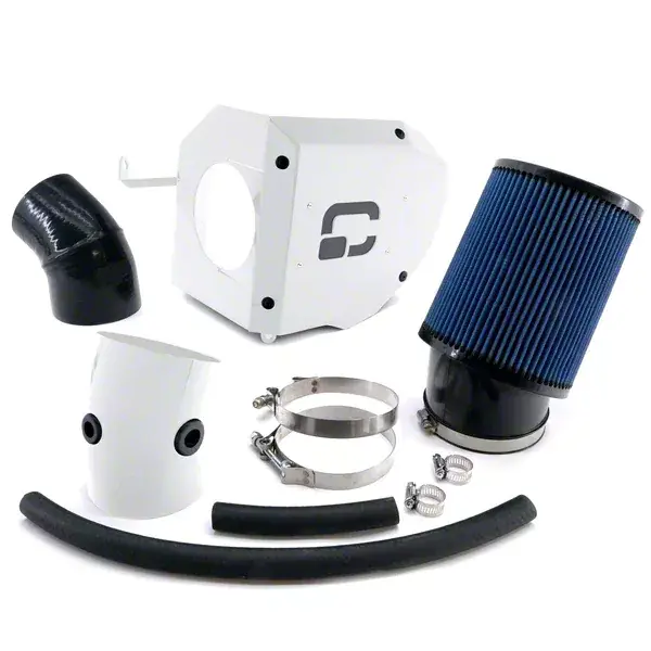 Closed Box Cold Air Intake with Oiled Filter; White Limited Offer