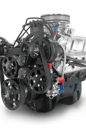 BluePrint Engines Small Block Ford 347 C.I. 415 HP Deluxe Dressed Carbureted Rear Sump Crate Engine with Black Pulley Kit Certified
