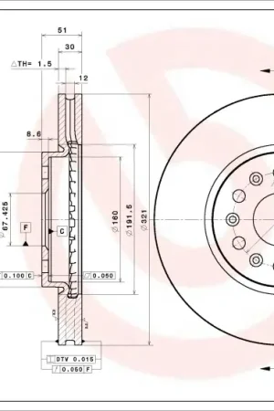 Brembo OE 18-22 Buick Enclave/19-22 Chevrolet Blazer/18-22 Traverse UV Coated Brake Disc - Front Best Choice