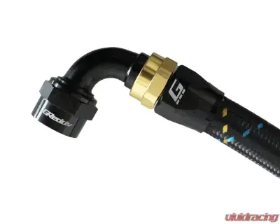 GReddy AN12 90 DEGREE HOSE END SWIVEL BLACK/GOLD ANODIZED — PMD Premier Motoring Development Last Chance