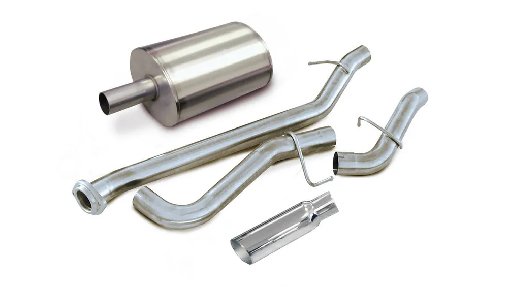 Direct From Factory Corsa 3 in. Cat-Back Sport Single Side Exit Exhaust, 4 in. Slash Cut Polished Tip: 99-06 Silverado/Sierra 1500 4.8L/5.3L - 24260