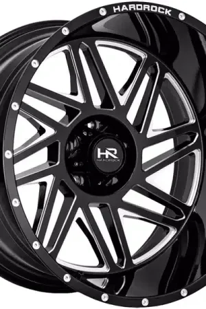 Hardrock Milled Gloss Black Bones Wheel H501-221236144BM | RealTruck While Supplies Last