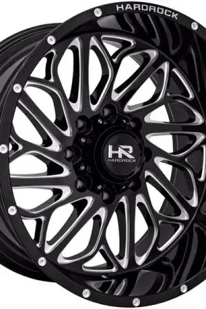 Hardrock Milled Gloss Black BlackTop Wheel H508-201081119BM | RealTruck Authentic
