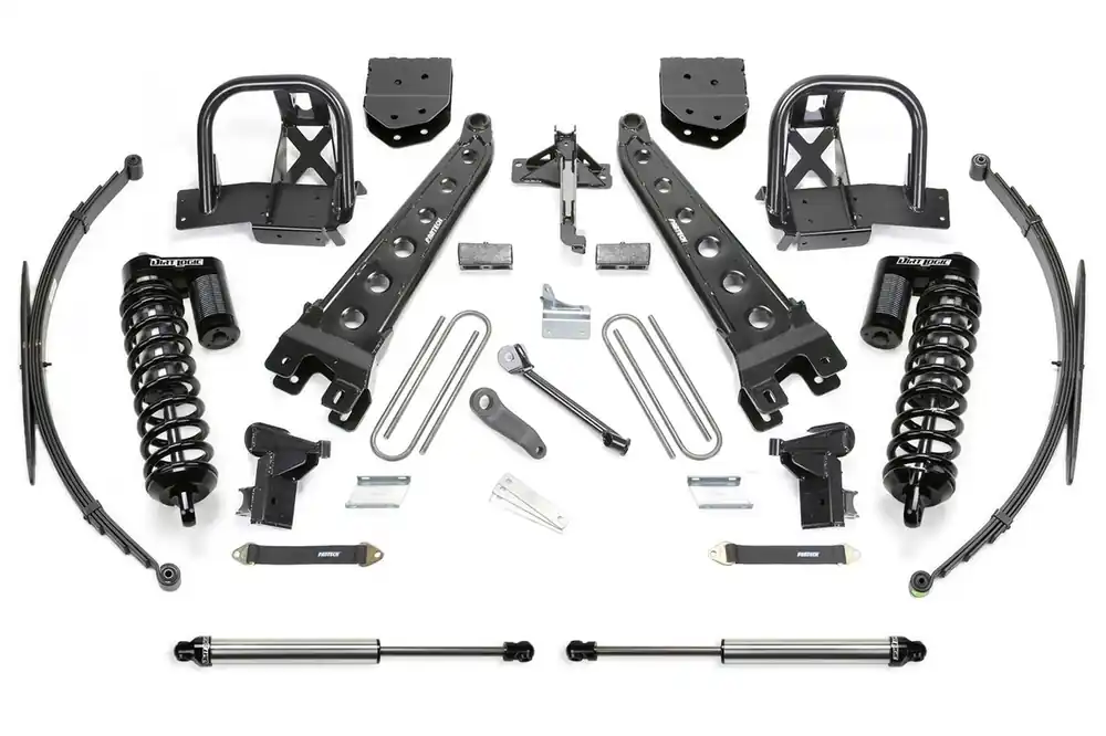 Authentic Fabtech Radious Arm System, 10 in. Lift w/ Dirt Logic 4.0 Coilover and Remote Reservoir Dirt Logic For 11-16 Ford F250 4WD. - K2151DL