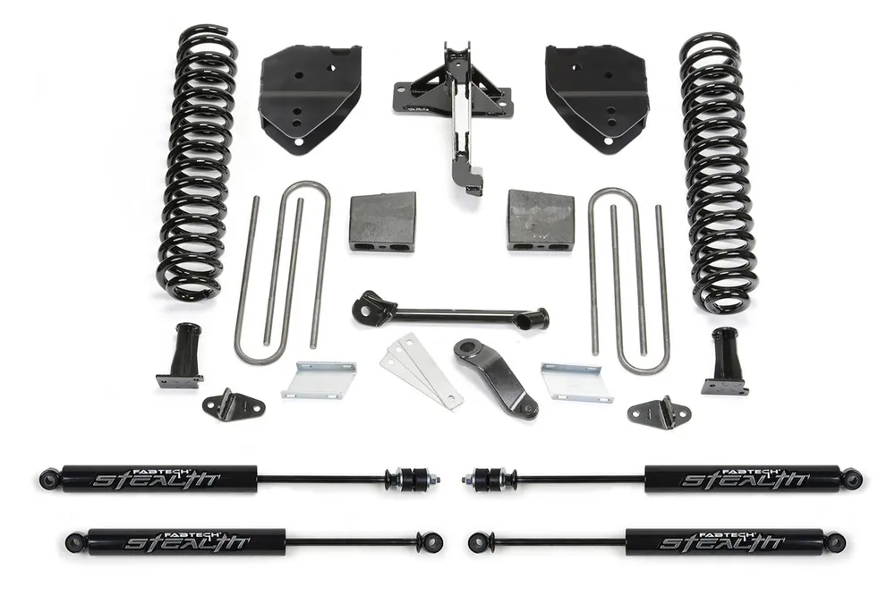 Discount Fabtech Basic Lift System, 4 in. Lift w/ Stealth Shocks For 17-21 Ford F250/F350 4WD Gas. - K2252M