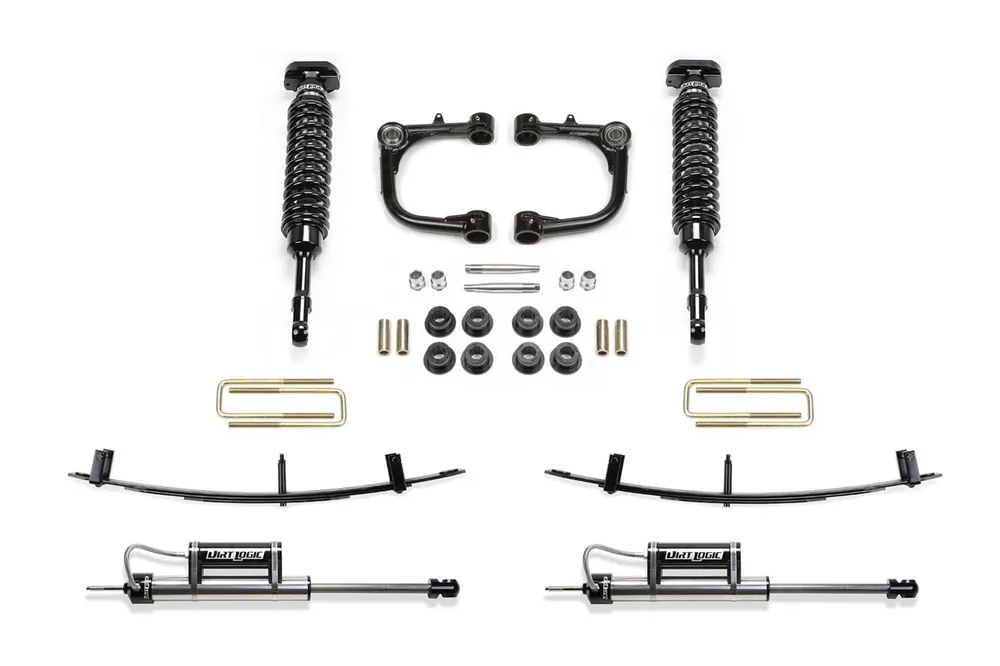 Fabtech UCA System, 3 in. Lift w/ Dirt Logic 2.5 Coilover and Remote Reservoir Dirt Logic Resi and Remote Reservoir Leaf Pack For 15-21 Toy Tacoma 2WD/4WD 6 Lug. - K7062DL Best Seller