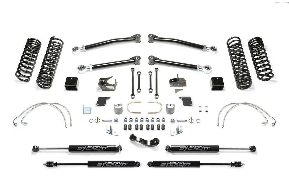 Grab Now Fabtech Trail LT, 5 in. Lift w/ Stealth Shocks For 07-18 Jeep JK 4-Door. - K4070M