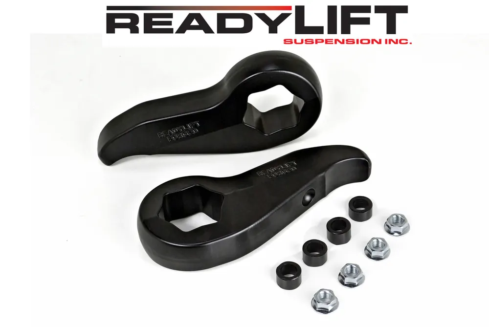 ReadyLIFT 11-19 Silverado/Sierra 2500/3500 Front Leveling Kit 2.25 in. Lift w/Forged Torsion Keys/Shock Extensions/All Hardware Black Finish - 66-3011 Hot Deal