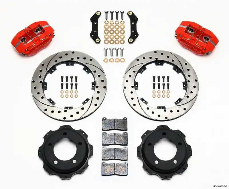 Wilwood Dynapro Rear Kit 12.19in Drill-Red Backdraft Cobra (BMW E36 Ba — PMD Premier Motoring Development Holiday Sale