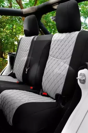 Top Pick FH Group Neoprene Waterproof Seat Covers CM5003GRAY-REAR-RT | RealTruck