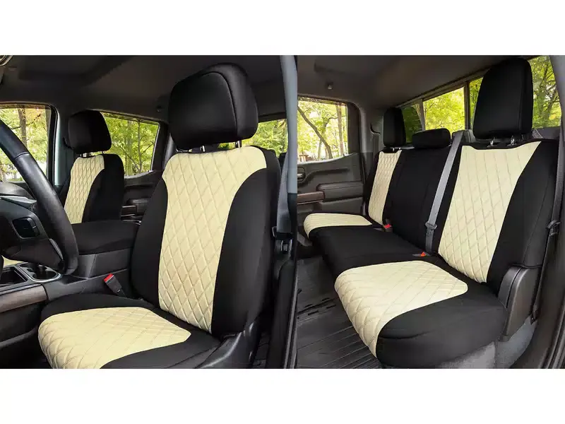 Must Have FH Group Neoprene Custom Fit Seat Covers CM5008BEIGE-FULL-RT | RealTruck