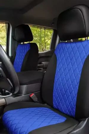 Free Delivery FH Group Neoprene Custom Fit Seat Covers CM5010BLUE-FRONT-RT | RealTruck