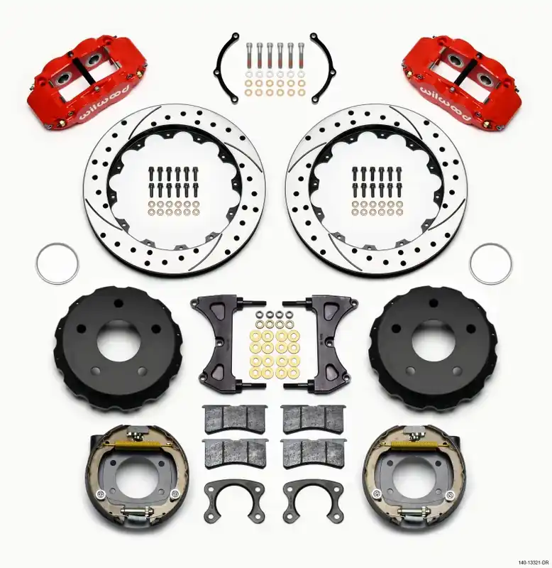 Wilwood Narrow Superlite 4R Rear P-Brk Kit 12.88in Drilled Red Small F — PMD Premier Motoring Development Free Returns