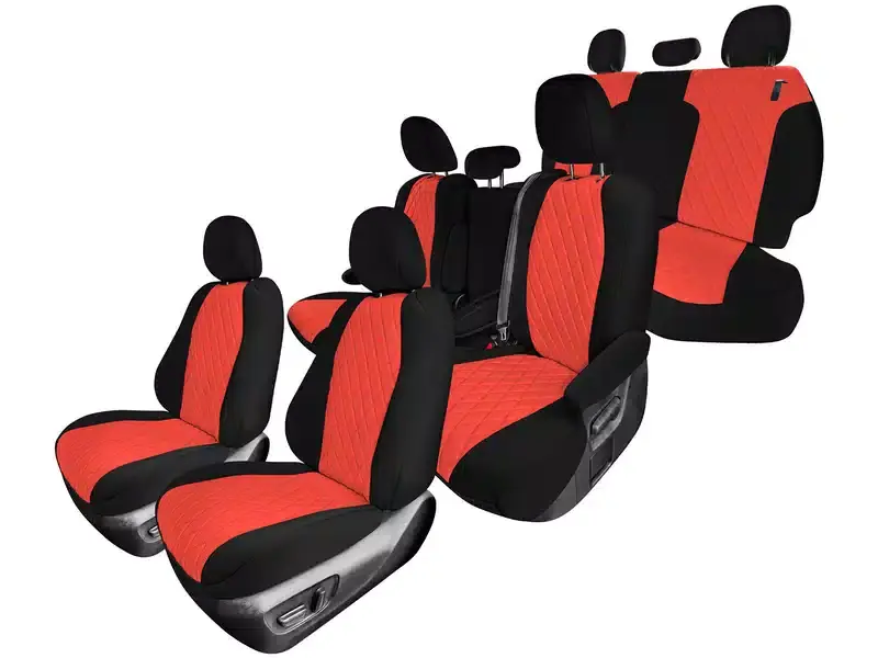 Fast Shipping FH Group Neoprene Custom Fit Seat Covers CM5029RED-FULL-RT | RealTruck