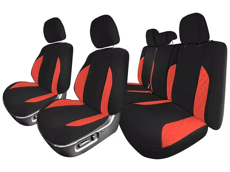 Luxury FH Group Neoprene Ultraflex Seat Covers CM5036RED-FULL-RT | RealTruck